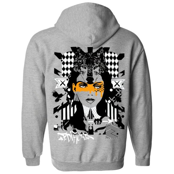 NEW EDIFICE SPIRIT ANIMAL WOLF GIRL HOODIE SIZE LG - Picture 1 of 3